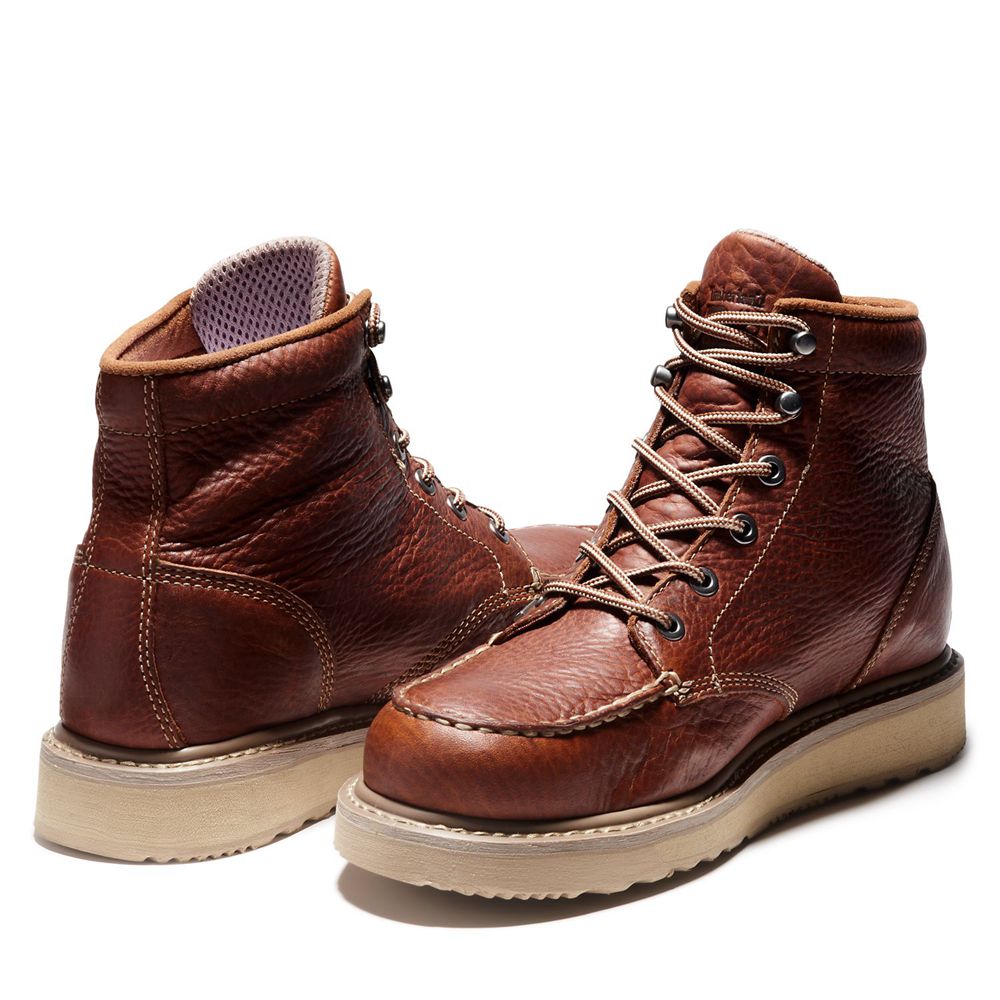 Botas de Trabajo Timberland Hombre Pro® Barstow Wedge Moc Soft Toe Marrones - Chile JMF-516408